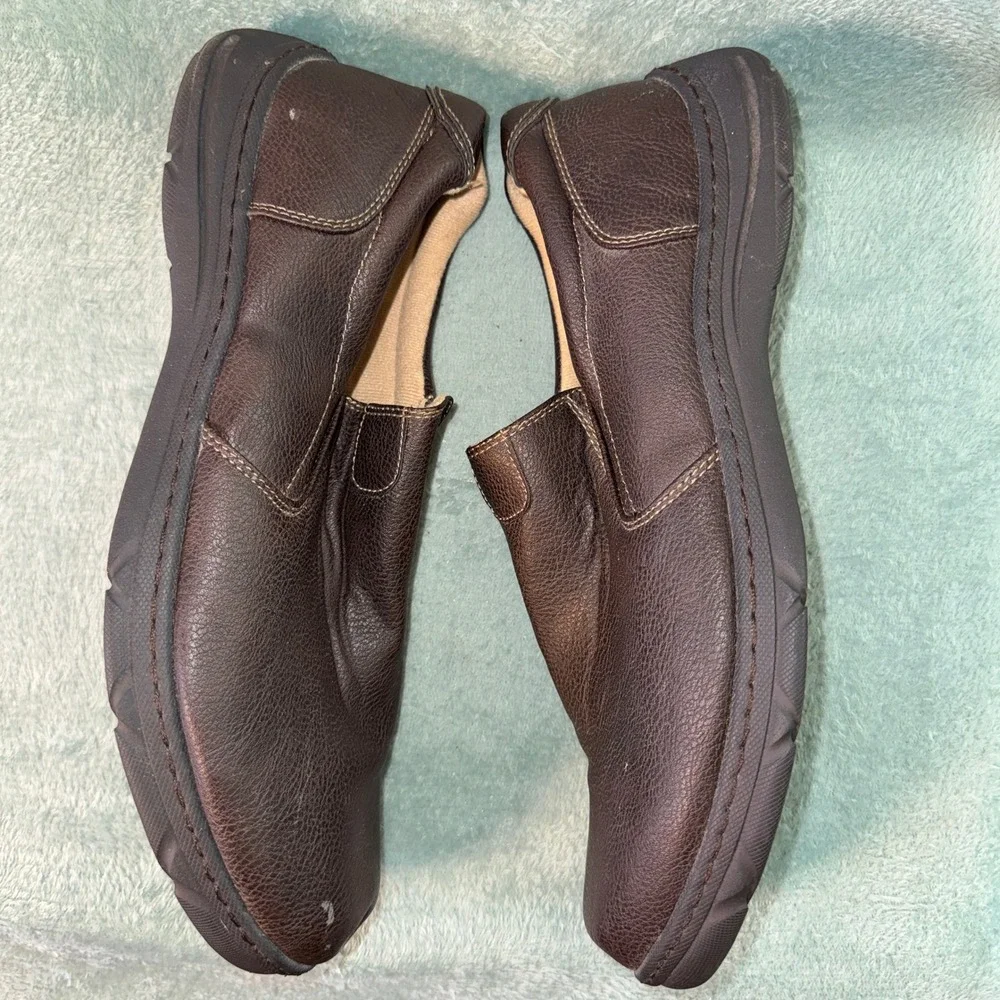 Magellan Mens FWMFMC2067 Slip On Shoes 13 Brown Faux Leather Comfort